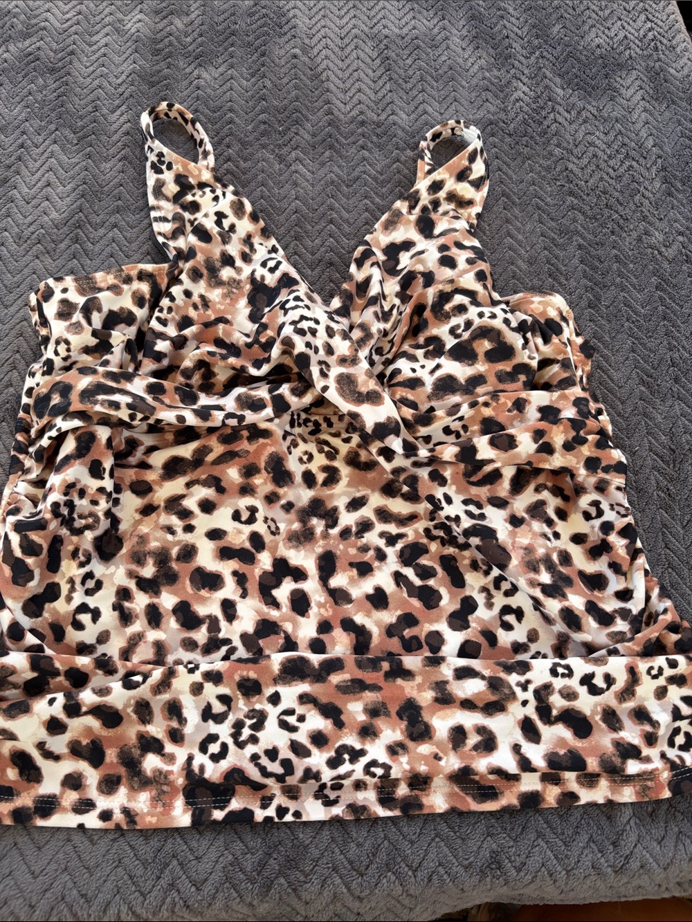 Leopard Print Women's Bikini Top in Brown and Black